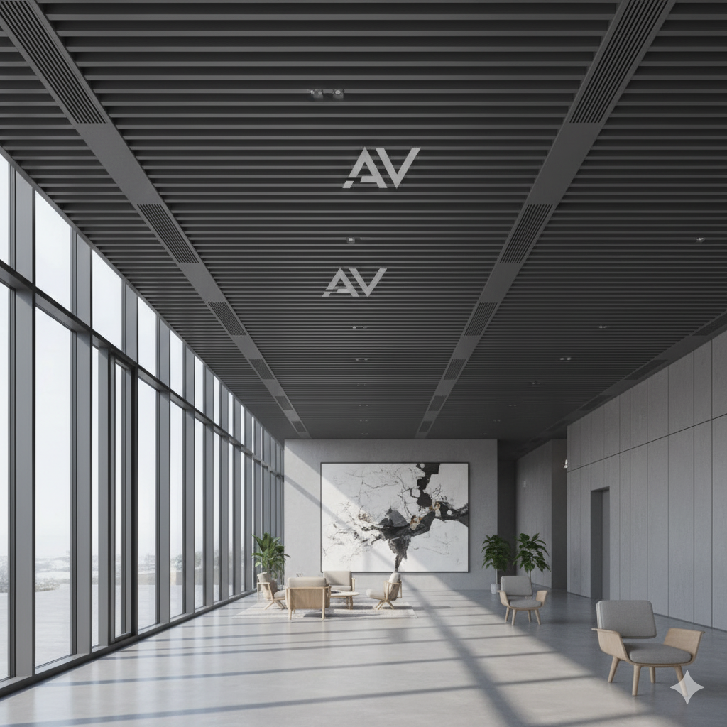طراحی معماری هوشمند با سقف‌های لوور آلومینیومی AJV؛ تهویه، سایه و سبک مدرن