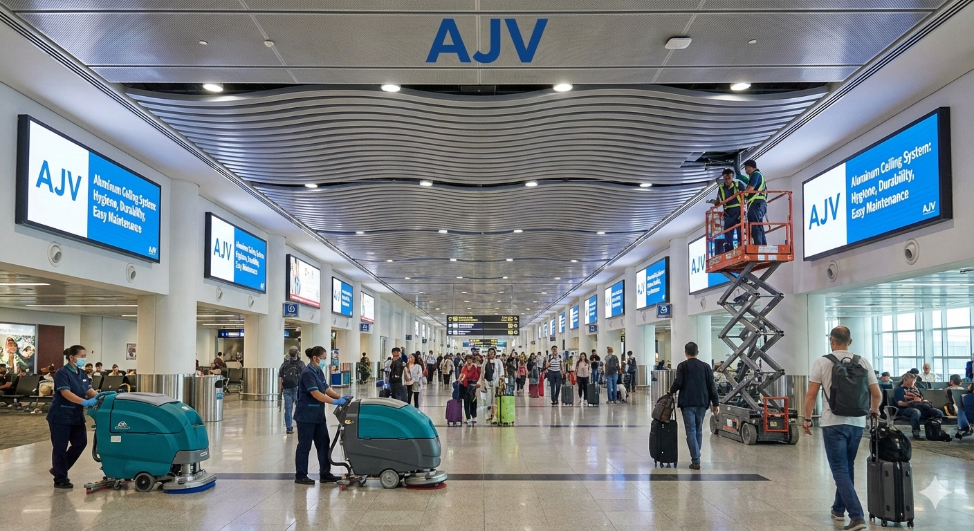 نقش سقف‌های آلومینیومی AJV در بهداشت، دوام و نگهداری فضاهای پرتردد