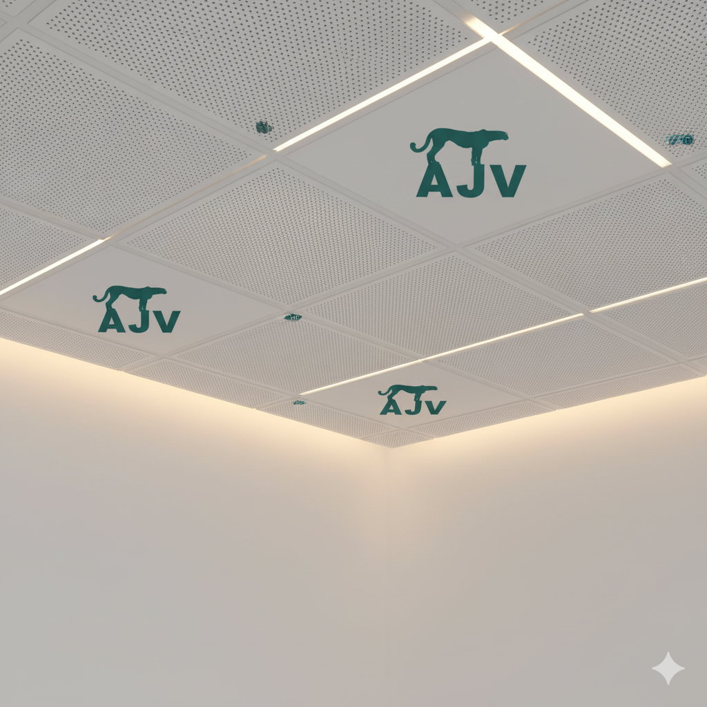 ترکیب تایل آلومینیومی وسط پانچ با نورپردازی مخفی